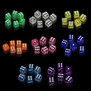 10pcs/pack Acrylic Dice 16mm Square Corner Transparent - Combat Miniatures