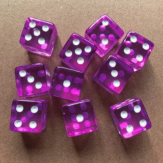 10pcs/pack Acrylic Dice 16mm Square Corner Transparent - Combat Miniatures