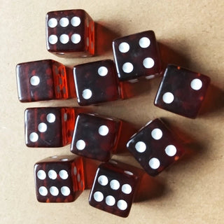 10pcs/pack Acrylic Dice 16mm Square Corner Transparent - Combat Miniatures