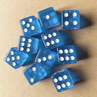 10pcs/pack Acrylic Dice 16mm Square Corner Transparent - Combat Miniatures