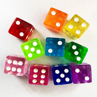 10pcs/pack Acrylic Dice 16mm Square Corner Transparent - Combat Miniatures