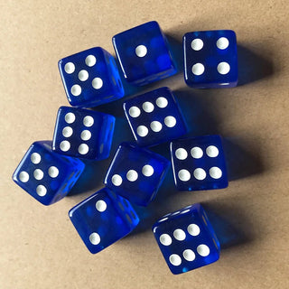 10pcs/pack Acrylic Dice 16mm Square Corner Transparent - Combat Miniatures