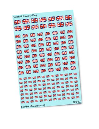 1/285 Union Jack British Flag Water Slide Decals - Combat Miniatures