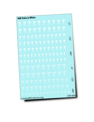 1/285 WW2 German DAK Palm Water Slide Decal in White - Combat Miniatures