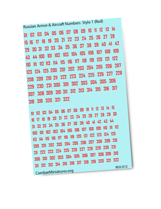 1/285 WW2 Soviet Union Armor & Aircraft Numbers - Combat Miniatures