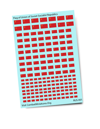 1/285 WW2 Soviet Union Flag Water Slide Decals - Combat Miniatures