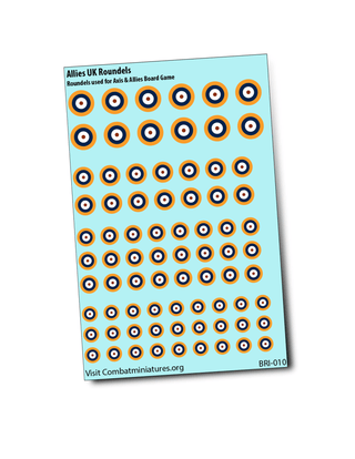 1/300 - 1/600 Allies Europe UK Roundel Water Slide Decals - Combat Miniatures