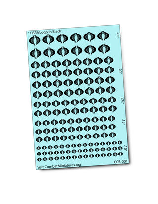 1/300 - 1/600 Cobra Command Silhouette in Black Water Slide Decals - Combat Miniatures
