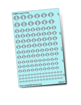 1/300 - 1/600 Cobra Command Silhouette in Gray Water Slide Decals - Combat Miniatures