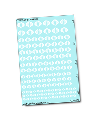 1/300 - 1/600 Cobra Command Silhouette in White Water Slide Decals - Combat Miniatures