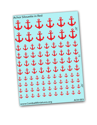 1/300–1/600 Red Anchor Silhouette Waterslide Decals | Naval Miniatures - Combat Miniatures