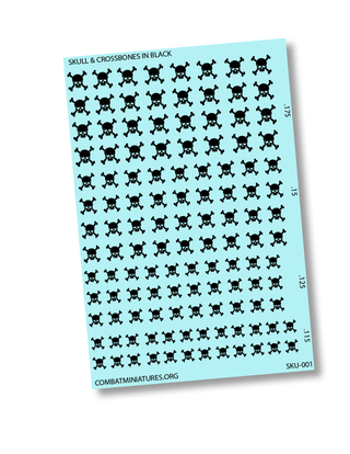 1/300 - 1/600 Skull & Cross Bones in Black - Combat Miniatures