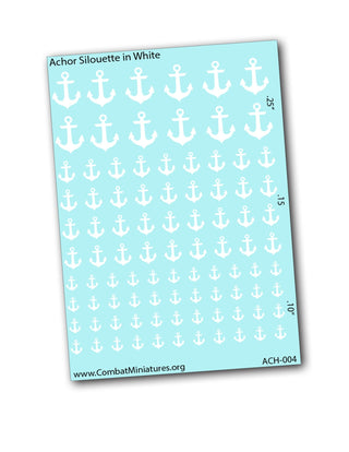 1/300–1/600 White Anchor Silhouette Waterslide Decals | Naval Miniatures - Combat Miniatures