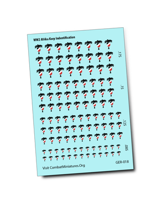 1/300 - 1/600 WW2 Afrika Korp Markings Water Slide Decals - Combat Miniatures