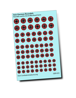 1/300 - 1/600 WW2 Axis German Roundels Water Slide Decals - Combat Miniatures