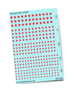 1/300 1/600 WW2 Russian Star Water Slide Decals - Combat Miniatures