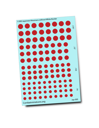 1/300 Japanese Aircraft Hinomaru Water Slide Decals - Combat Miniatures