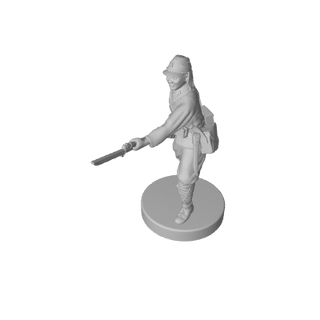 1/72 3D Printed Japanese with Cap in Action Pose (x10) - Combat Miniatures