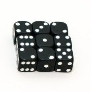 6pc Six-Sided Black Dice