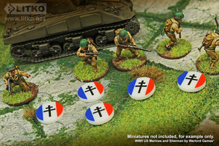 20pc WWII Free France & Vichy France Faction Token Bundle - Combat Miniatures