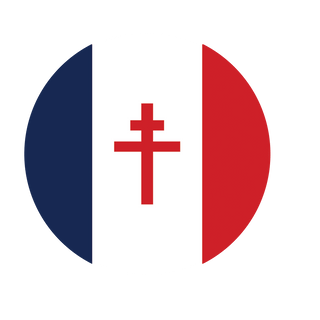 3.5 Round WW2 Free France Combat Label - Combat Miniatures