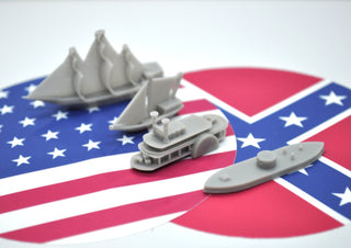 3D Printed 19th Century Steamboat (x10) - Combat Miniatures