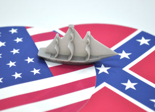 3D Printed 19th Century Warship (x10) - Combat Miniatures