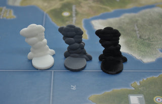 3D Printed Black, Gray or White Cloud Damage Marker (x1) - Combat Miniatures