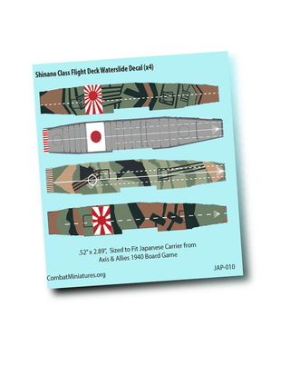 3D Printed Japanese Shinano Class Aircraft Carriers with DIY Decals | Axis & Allies Upgrade Set of 4 - Combat Miniatures