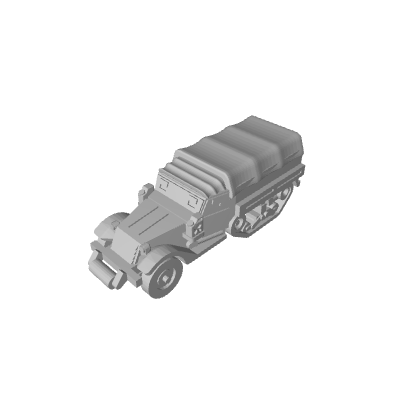 M3 Halftrack Combat Rims 3D Printed M3 GMC Half Track with Cover (x10) - Combat Miniatures