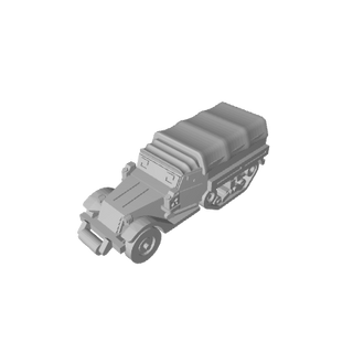3D Printed M3 GMC Half Track with Cover (x10) - Combat Miniatures