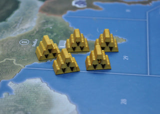 3D Printed Stack of Gold Bars (x5) - Combat Miniatures