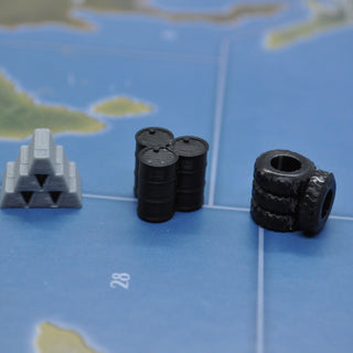 3D Printed Tire Stack/ Rubber Resource Marker (x10) - Combat Miniatures