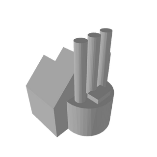 3D Printed Triple Stack Industrial Complex (x10) - Combat Miniatures