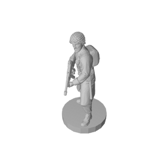 3D Printed WW2 US Soldier in Winter Coat Pose 1 (x10) - Combat Miniatures