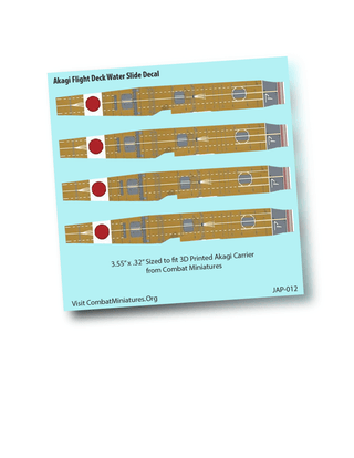 (4) Japanese Akagi Class Aircraft Carriers (3D Printed), with Decal Card| Axis & Allies Upgrade (Copy) - Combat Miniatures