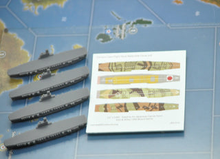 (4) Japanese Shinano Class Aircraft Carriers (3D Printed), with Decal Card| Axis & Allies Upgrade - Combat Miniatures