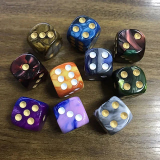 5pcs/set Two Colors Dice Puzzle Board Game Accessory 6 Sided Point Dice Funny Game 16mm - Combat Miniatures