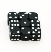 6pc Six - Sided Black Dice - Combat Miniatures