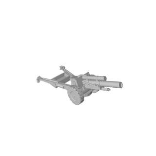 3D Printed US 105mm Howitzer in Firing Position (x10)