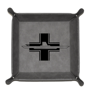 9"x9" Leatherette Dice Tray –10th U - Boat Flotilla Etched | CombatMiniatures.org - Combat Miniatures