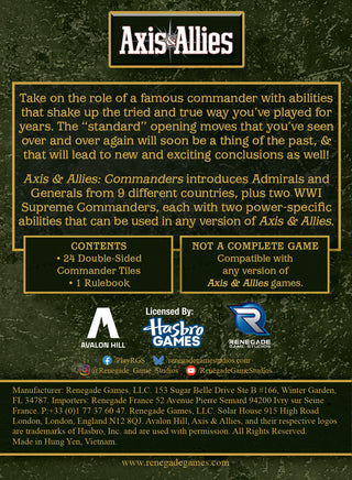 Axis & Allies: Commanders PRE-ORDER