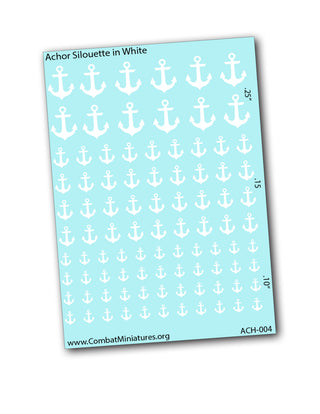 1/300–1/600 White Anchor Silhouette Waterslide Decals | Naval Miniatures