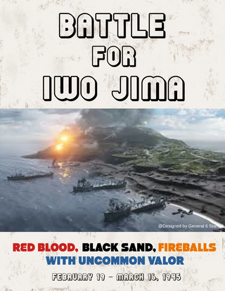 Printed General 6 Stars "Battle for Iwo Jima" Rule Book