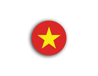 North Vietnam Flag 19mm Round Glossy Hardboard Markers (Set of 10)
