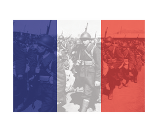WW2 French Flag Combat Label