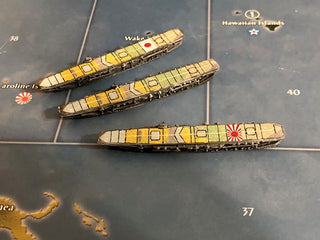 Custom Painted Historical Board Gaming Japanese Aircraft Carriers 3-Pack | WWII Carrier Miniatures