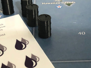 Oil Resource Stickers & 3D Printed Single Oil Barrel Markers (10 Pack) | Peel & Stick Vinyl