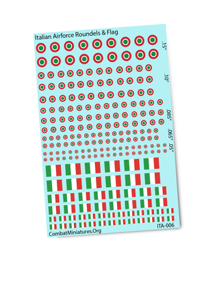 1/600 Italian Roundels & Flag Water Slide Decals