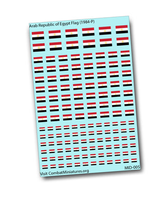Arab Republic of Egypt Flag 1984-P | 3 Sizes | Military Miniature & Wargaming Decals